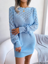 Load image into Gallery viewer, Openwork Boat Neck Sweater Dress
