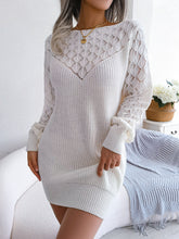 Load image into Gallery viewer, Openwork Boat Neck Sweater Dress
