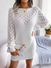 Load image into Gallery viewer, Openwork Boat Neck Sweater Dress
