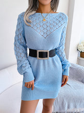 Load image into Gallery viewer, Openwork Boat Neck Sweater Dress
