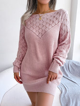 Load image into Gallery viewer, Openwork Boat Neck Sweater Dress
