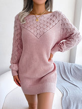 Load image into Gallery viewer, Openwork Boat Neck Sweater Dress
